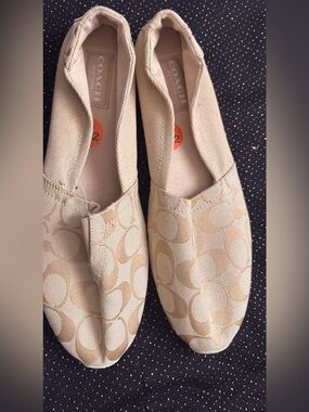 Coach Beige Signature Pandora canvas espadrilles